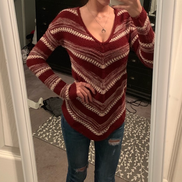 Red Striped Sweater - Picture 2 of 5